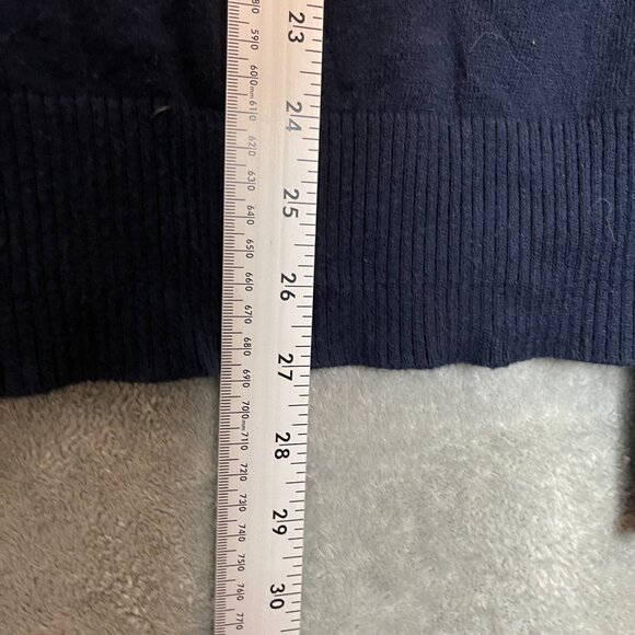 Abercrombie Fitch Men Muscle Fit Classic Preppy V Neck Pullover Sweater L Navy - Picture 8 of 11